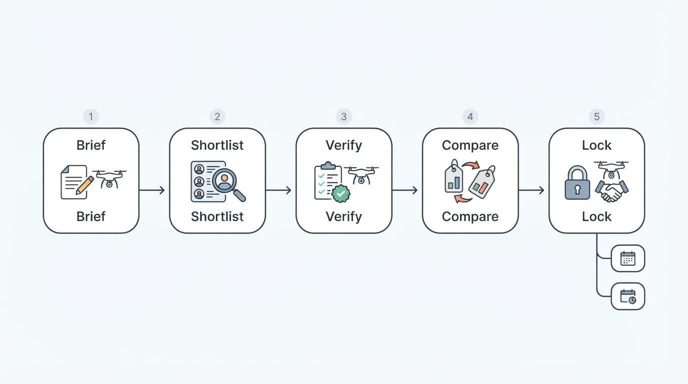 Workflow diagram for drone services near me.
